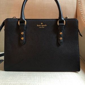 Kate Spade- Black leather crossbody bag